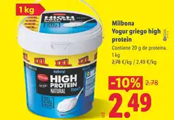 Lidl MILBONA Yogur griego high oferta