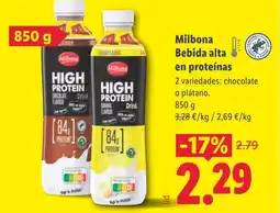 Lidl MILBONA Bebida alta en proteínas oferta