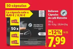 Lidl BELLAROM Cápsulas de café Ristretto oferta