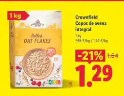 Lidl CROWNFIELD Copos de avena integral oferta