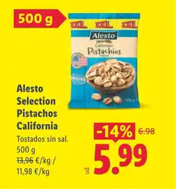 Lidl ALESTO SELECTION Pistachos California oferta