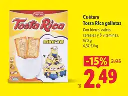 Lidl CUÉTARA Tosta Rica galletas oferta