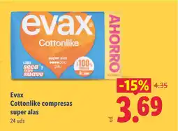 Lidl EVAX Cottonlike compresas super alas oferta