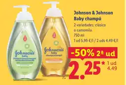 Lidl JOHNSON & JOHNSON Baby champú oferta