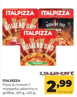 Alimerka ITALPIZZA Pizza la número 1 margarita, salamino o grillfest oferta
