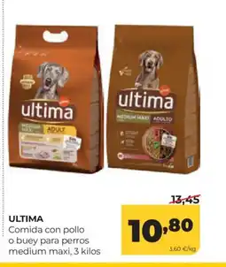 Alimerka ULTIMA Comida con pollo o buey para perros medium maxi oferta