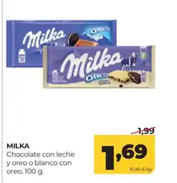 Alimerka MILKA Chocolate con leche y oreo o blanco con oreo oferta
