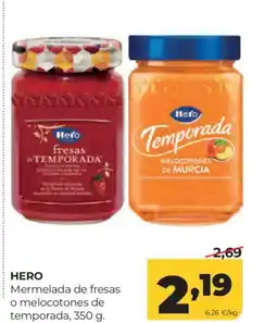 Alimerka HERO Mermelada de fresas o melocotones de temporada oferta