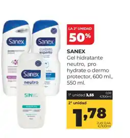Alimerka SANEX Gel hidratante neutro, pro hydrate o dermo protector oferta