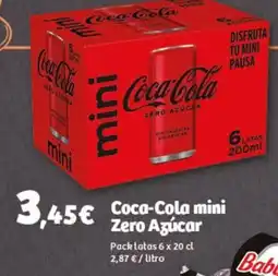 Hiperber COCA-COLA mini Zero Azúcar oferta