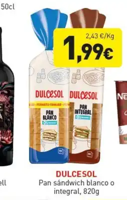 Hiperber DULCESOL Pan sandwich blanco o integral oferta