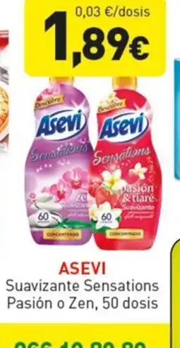 Hiperber ASEVI Suavizante Sensations Pasión o Zen, 50 dosis oferta