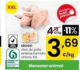 Eroski EROSKI Alas de pollo enteras formato ahorro XXL oferta