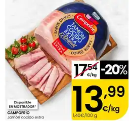 Eroski CAMPOFRÍO Jamón cocido extra oferta