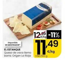 Eroski EL ESTANQUE Queso de vaca tierno barra oferta