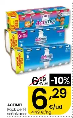 Eroski ACTIMEL Pack de 14 señalizados oferta