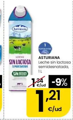Eroski ASTURIANA Leche sin lactosa semidesnatada oferta