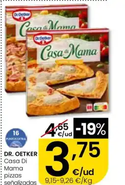 Eroski DR. OETKER Casa Di Mama pizzas señalizadas oferta