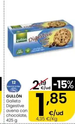 Eroski GULLÓN Galleta Digestive avena con chocolate oferta