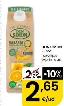 Eroski DON SIMON Zumo naranjas exprimidas oferta