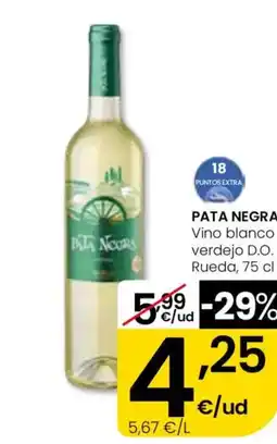 Eroski PATA NEGRA Vino blanco verdejo D.O. Rueda oferta