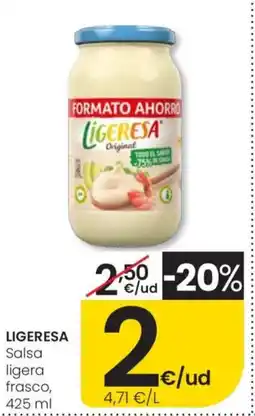 Eroski LIGERESA Salsa ligera frasco oferta