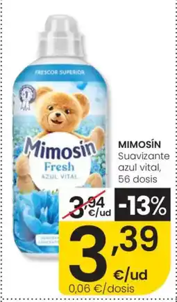 Eroski MIMOSIN Suavizante azul vital, 56 dosis oferta