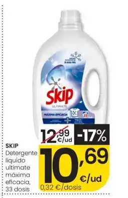 Eroski SKIP Detergente líquido ultimate máxima eficacia, 33 dosis oferta