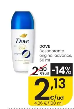 Eroski DOVE Desodorante original advance oferta