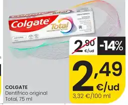 Eroski COLGATE Dentifrico original Total oferta