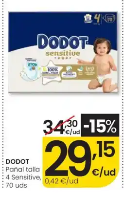 Eroski DODOT Pañal talla 4 Sensitive oferta