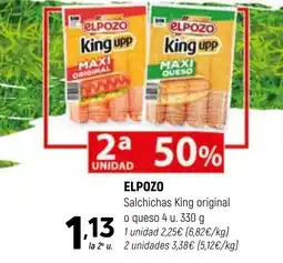 Coviran ELPOZO Salchichas King original o queso oferta