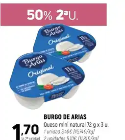 Coviran BURGO DE ARIAS Queso mini natural oferta