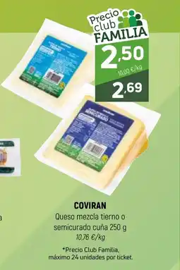 Coviran COVIRAN Queso mezcla tierno o semicurado cuña oferta