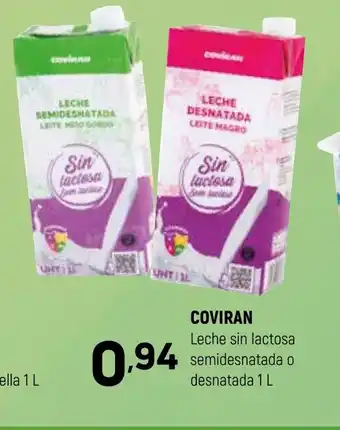 Coviran COVIRAN Leche sin lactosa semidesnatada o desnatada oferta