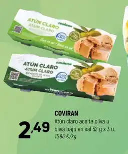 Coviran COVIRAN Atún claro aceite oliva u oliva bajo en sal oferta