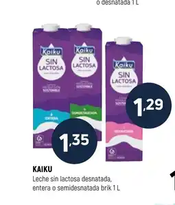 Coviran KAIKU Leche sin lactosa desnatada, entera o semidesnatada brik oferta