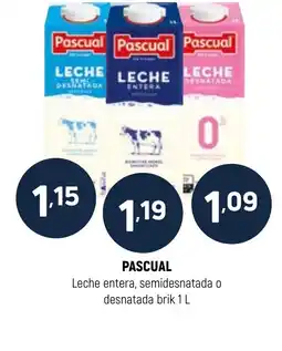 Coviran PASCUAL Leche entera, semidesnatada o desnatada brik oferta