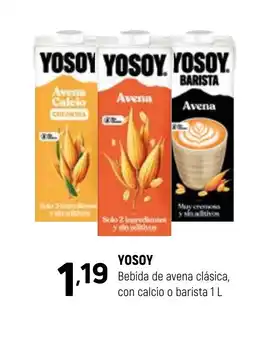 Coviran YOSOY Bebida de avena clásica, con calcio o barista oferta