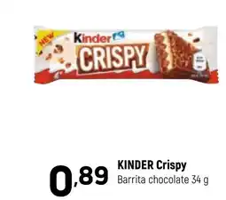 Coviran KINDER Crispy Barrita chocolate oferta