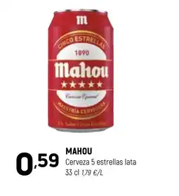 Coviran MAHOU Cerveza 5 estrellas lata oferta