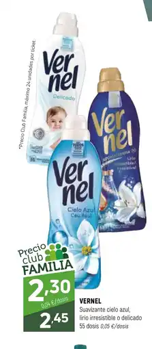 Coviran VERNEL Suavizante cielo azul lirio irresistible o delicado 55 dosis oferta