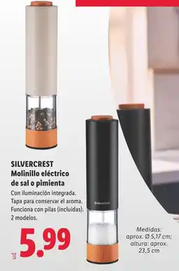 Lidl SILVERCREST Molinillo eléctrico de sal o pimienta oferta