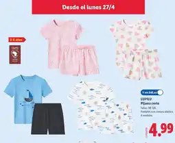 Lidl LUPILU Pijama corto oferta