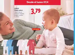 Lidl LUPILU Pijama entero oferta