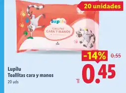 Lidl LUPILU Toallitas cara y manos oferta