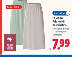 Lidl ESMARA Falda midi de muselina oferta