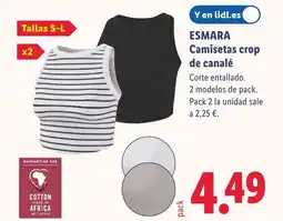 Lidl ESMARA Camisetas crop de canalé oferta