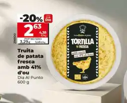 Dia DIA AL PUNTO Truita de patata fresca amb 41% d'ou oferta