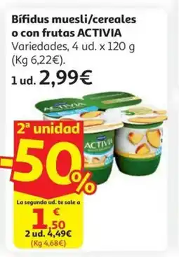 Alcampo ACTIVIA Bífidus muesli/cereales o con frutas oferta